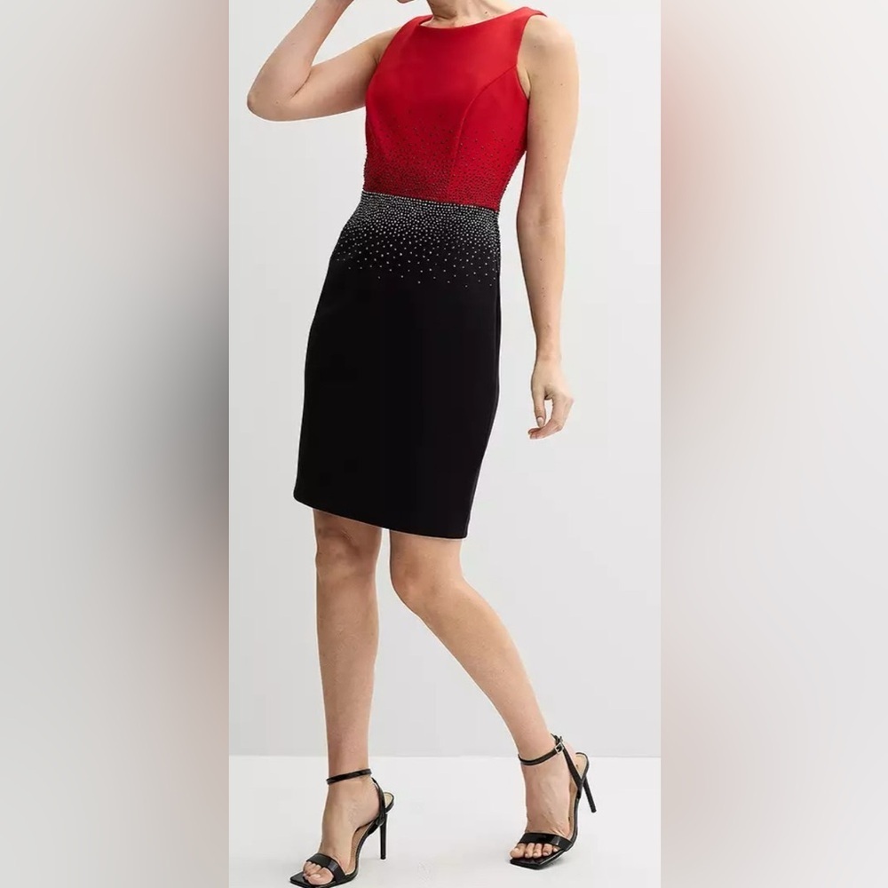 Calvin Klein Red and Black Mini Dress NWT